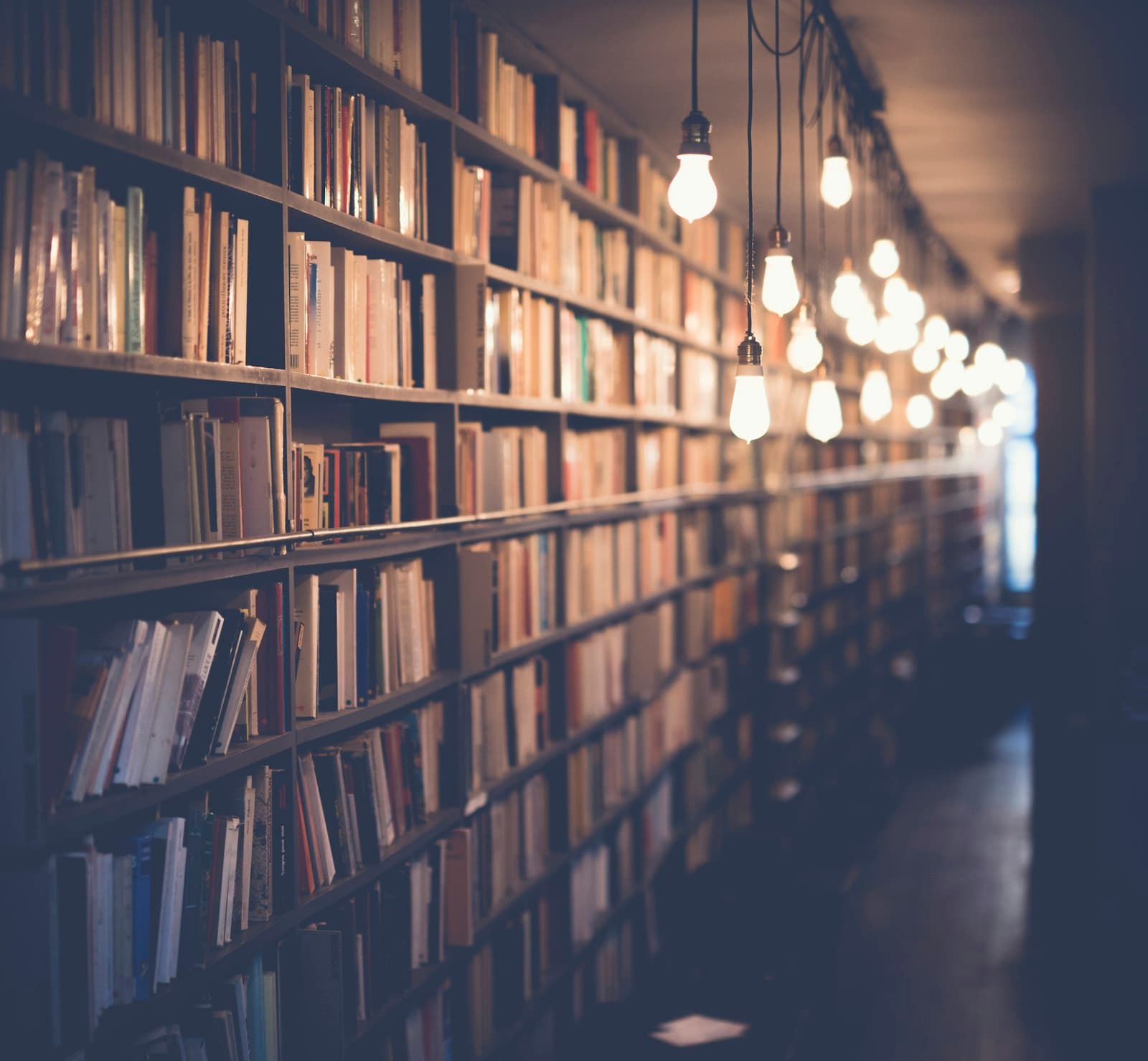 Modern Australian library with rows of books