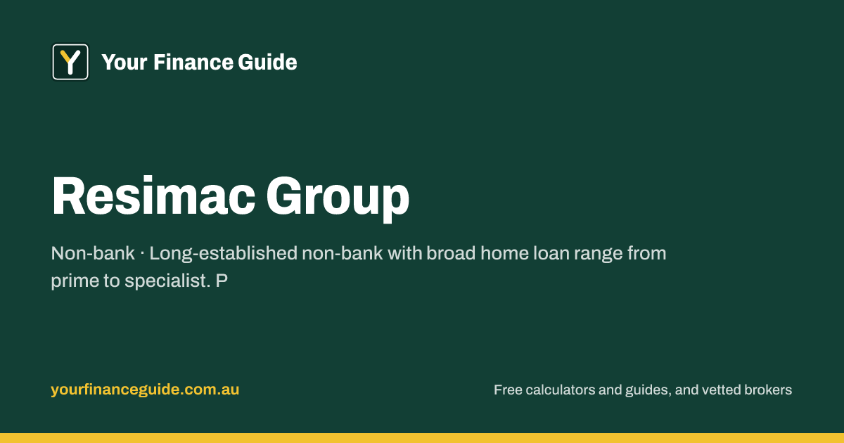 Resimac Group Home Loan Rates, Rate Card & Credit Policy (2026) | Your ...